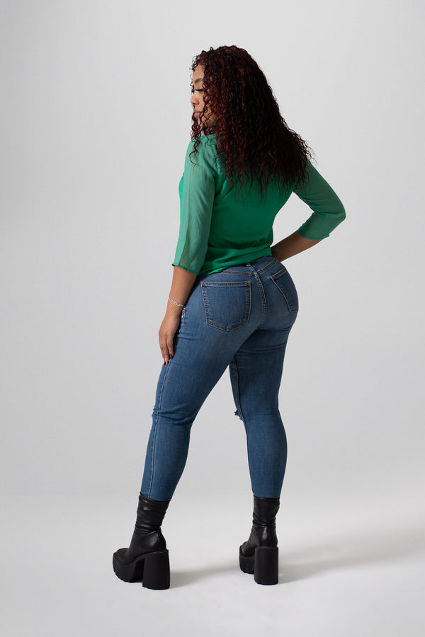 Blusa Verde Manga 3/4