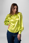 Blusa Satinada Verde Lima