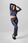 Top y Pantalón Metálico Azul Noche