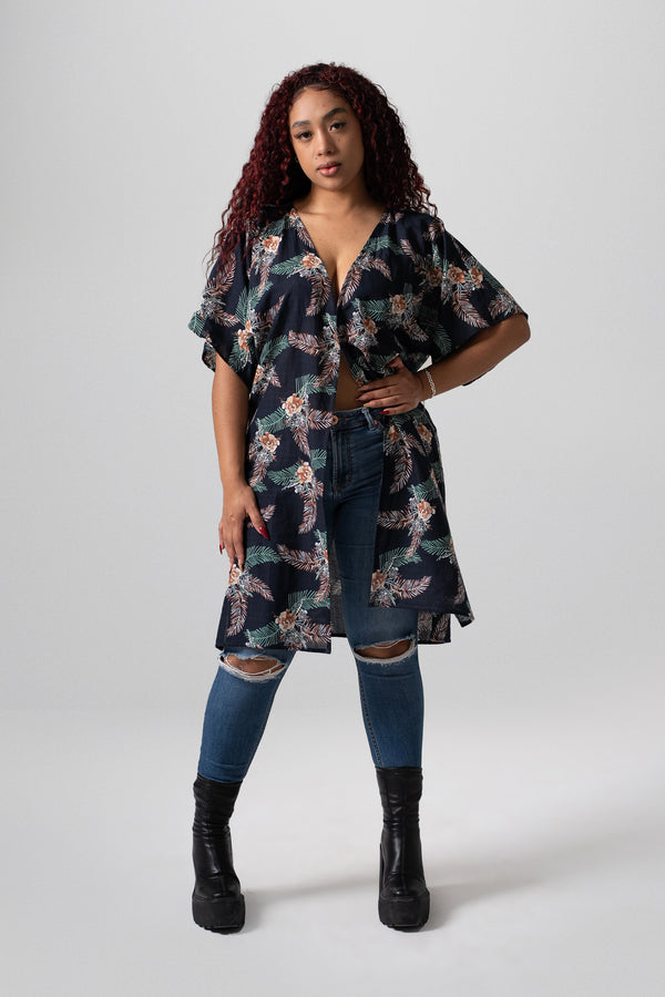 Bluson camisero estampado flores