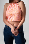 Top Halter Floral Coral