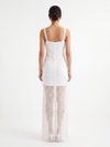 Vestido largo de encaje con tirantes