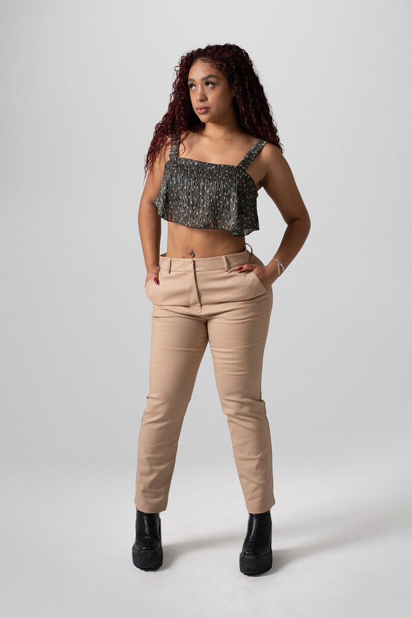 Crop top estampado abstracto