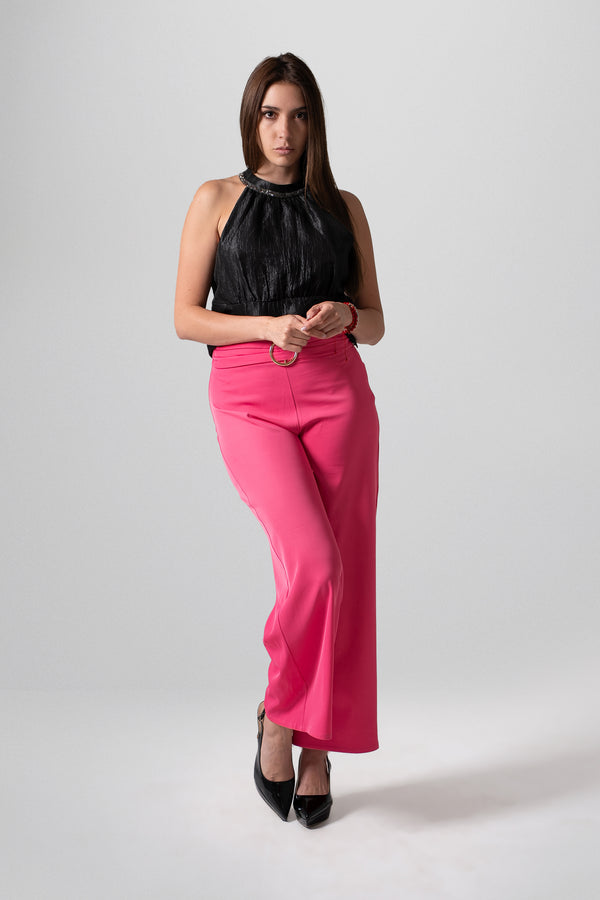 Top halter metalizado con pedrería