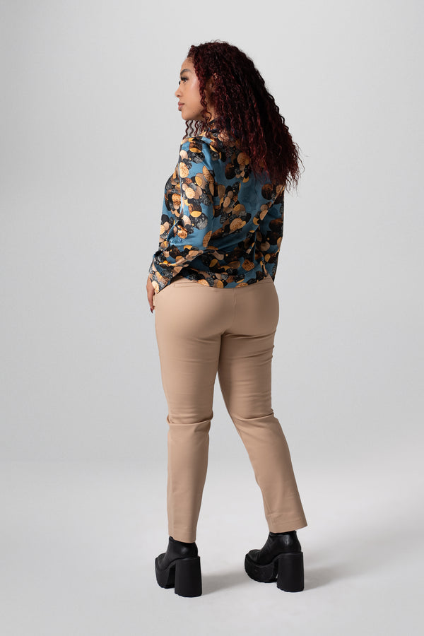 Blusa camisera estampada círculos vintage