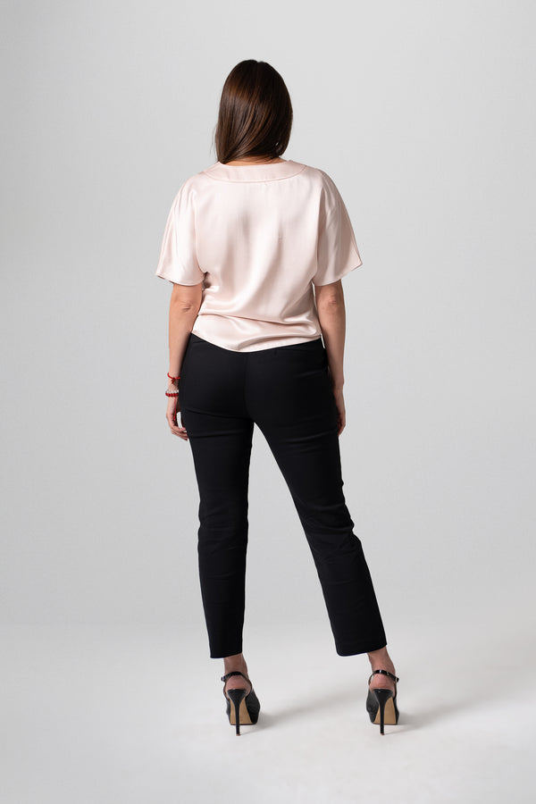 Blusa escote en V manga corta