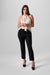 Pantalón negro corte recto tiro medio