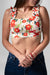 Crop Top Flores con Tiras Rucheadas