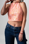 Top Halter Floral Coral