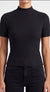 Blusa cuello alto manga corta acanalada