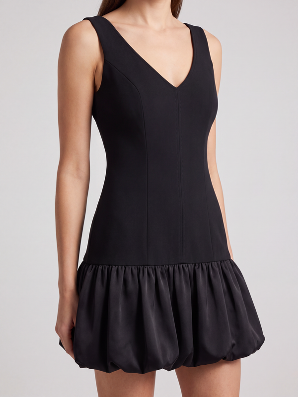 Vestido corto falda globo