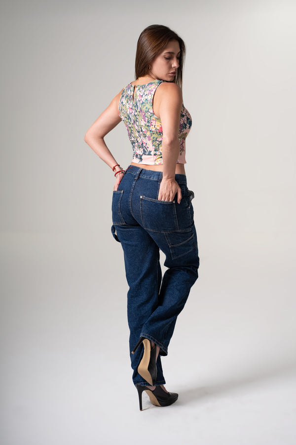 Crop Top Rosa Floral